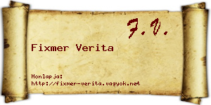 Fixmer Verita névjegykártya